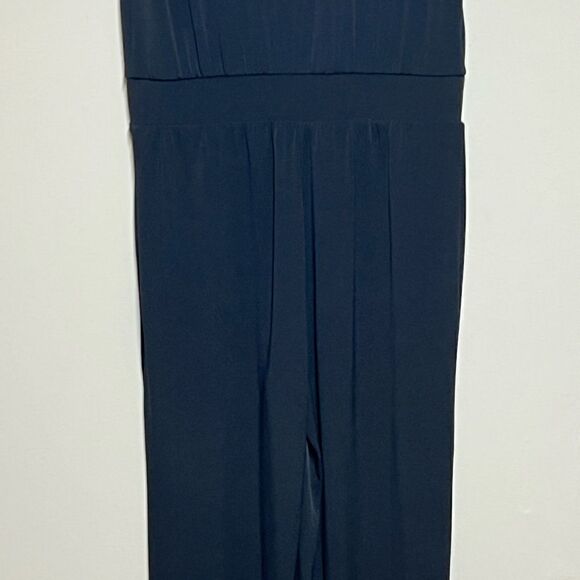 NWT IMAN Global Chic Sweetheart neckline Jersey Jumpsuit Black Sz S - Picture 6 of 7